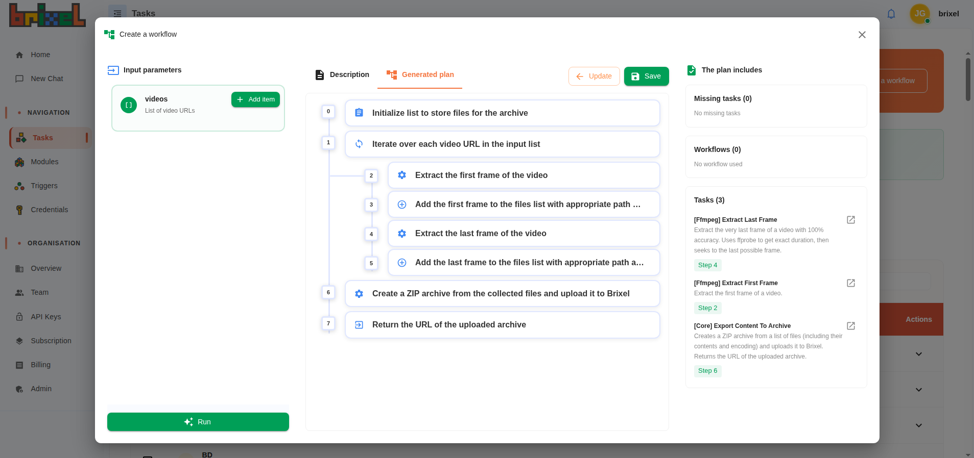 Exemple de workflow FFmpeg